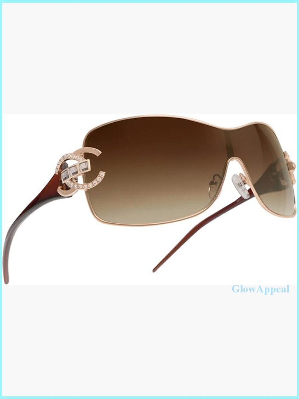 Wrap Around Oversized Sunglasses Y2K Trendy One-Piece Frameless UV400
